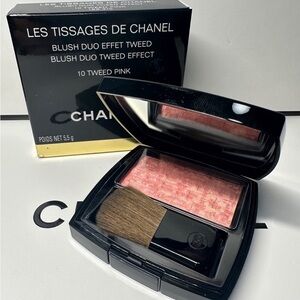New CHANEL Les Tissages de Chanel Blush Duo Tweed Effect- 10 Tweed Pink